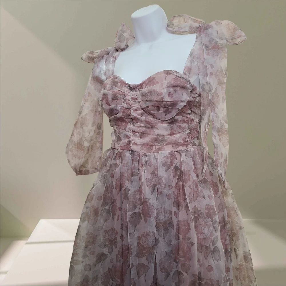 Petal & Pup Pink Floral Midi Dress - Picture 9 of 11